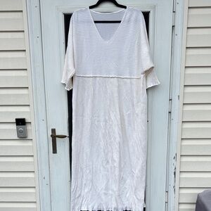 Michelle St. John Ladies Cream V Neck Maxi Dress-One Size